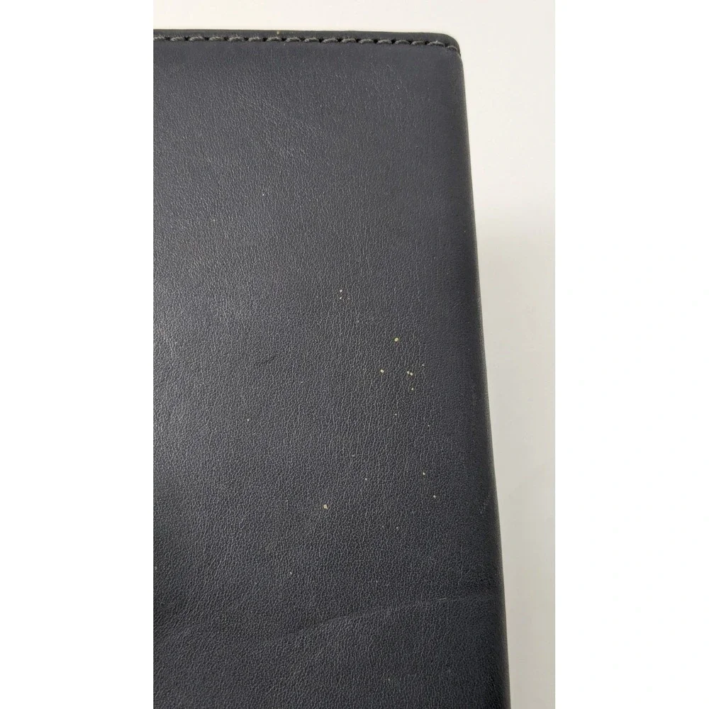 COACH Multi Card Wallet Checkbook Holder Black Leather